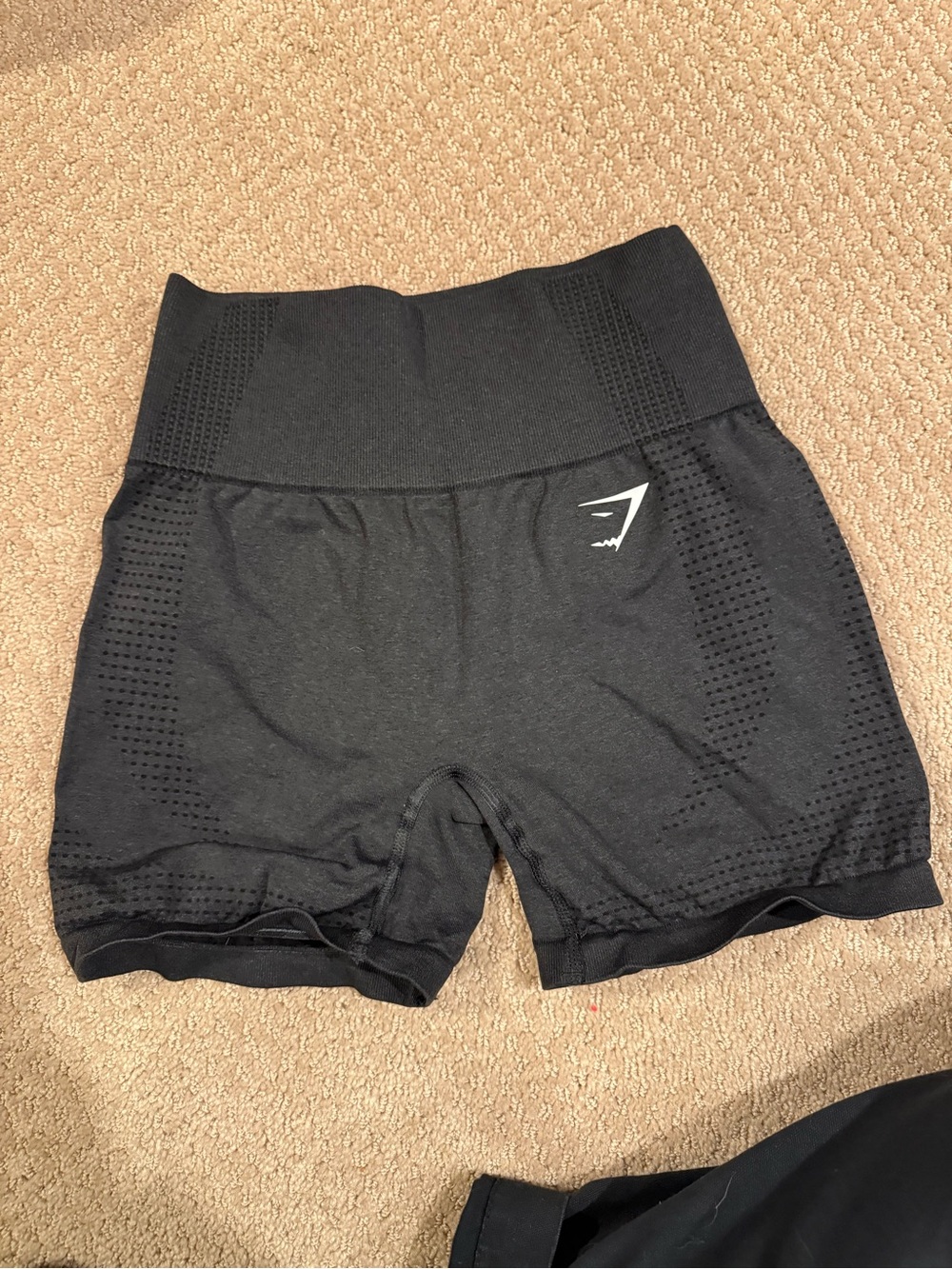 Gymshark Black High-Waist Seamless Bike Shorts with Vent Panels